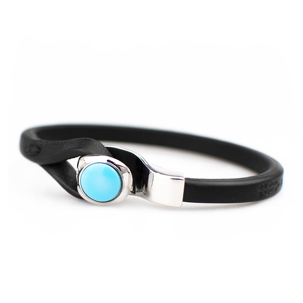 1 Paio Di Braccialetti Abbinati In Turchese Nero E Bianco A Forma Di 1 Paio Di Braccialetti Abbinati In Turchese Nero E Bianco A Forma Di