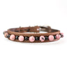 Bracciale pelle Tulsi Isola 03 - Pelle marrone  - Pietre dure Rhodonite e Onice - Fronte