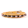 Bracciale pelle Tulsi Isola 03 - Pelle naturale - Pietre dure Rhodonite e Onice - Fronte