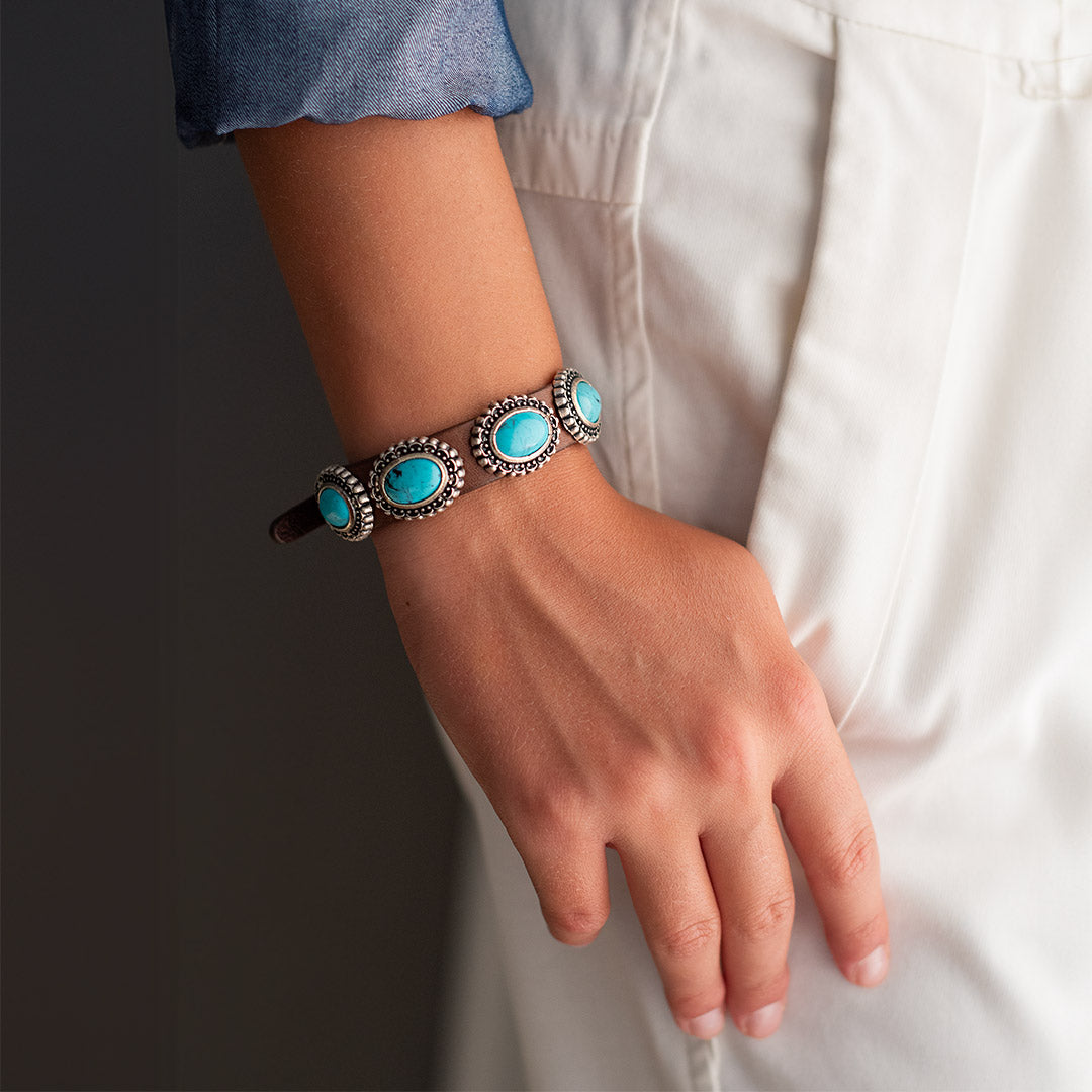 LES POULETTES BIJOUX - Bracciale Collegamento Piccola Perla di Larimar LES POULETTES BIJOUX - Bracciale Collegamento Piccola Perla di Larimar