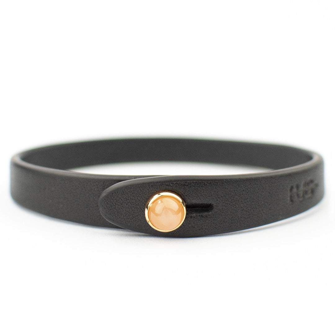 Tulsi Pink Moonstone Leather Bracelet - Main Image